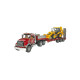 Jucarie Bruder, camion Mack cu platforma joasa si cu buldoexcavator Jcb 4Cx, 1:16, 935x198x264 mm # 02813