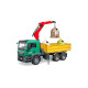 Jucarie Bruder, camion Man Tgs Krank cu 3 containere pentru deseuri, 1:16, 545x185x270 mm # 03753