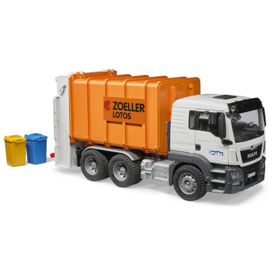 Jucarie Bruder, camion Man Tgs cu containere si incarcator pe spate, 1:16, 508x185x216 mm # 03762