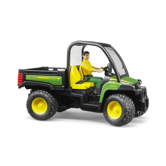 Jucarie Bruder, autoutilitara John Deere Gator Xuv 855D cu tractiune 4X4 si sofer, 1:16, 226x113x140 mm # 02490