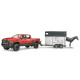 Jucarie Bruder, pickup Ram 2500 Power Wagon cu remorca si 1 cal, 1:16, 742x170x185 mm # 02501