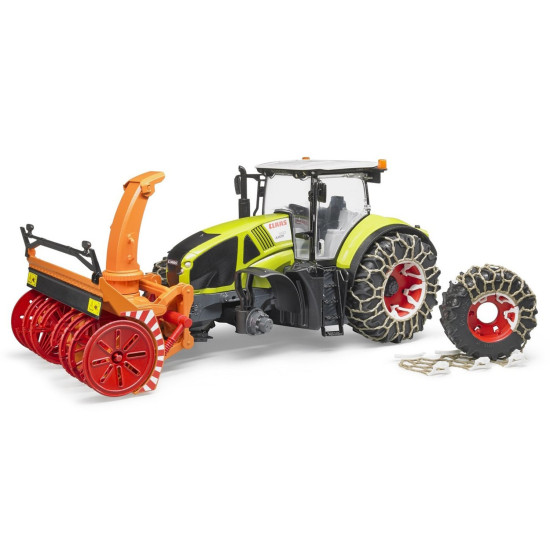 Jucarie Bruder, tractor Claas Axion 950 cu lanturi si freza pentru zapada, 1:16, 480x180x210 mm # 03017