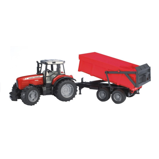 TRACTOR MASSEY FERGUSON 7480 CU REMORCA BASCULABILA BRUDER # 02045