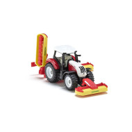 Jucarie Siku, tractor cu agregat cositor Pottinger 1:87, 170x35x45 mm # 1672